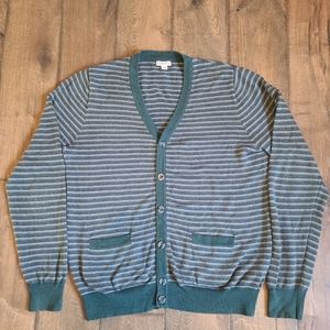 Green Stripped Merona Cardigan Men Size Medium